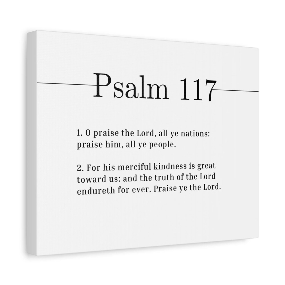 Scripture Canvas Merciful Kindness Psalm 117 Christian Wall Art Bible Verse